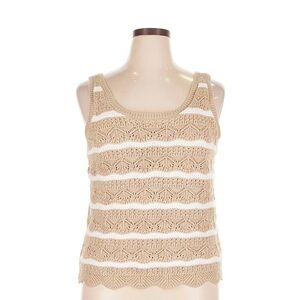 Beige and White Crochet Tank Top Lauren Conrad size Large